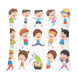 Personality  Vector Illustration Of Cartoon Children Pillow Covers