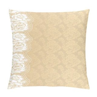 Personality  Flower Background With Lace, Vector Pillow Covers