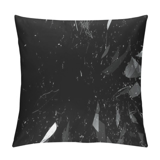 Personality  Broken Glass With Motion Blur Isolated On Black. Large Resolution Pillow Covers