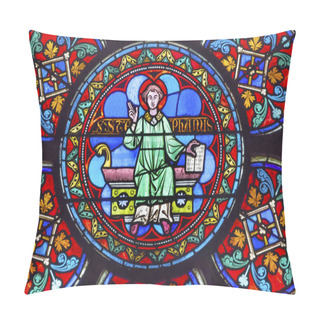 Personality  Saint Stephen Stained Glass Notre Dame Cathedral Paris France Pillow Covers