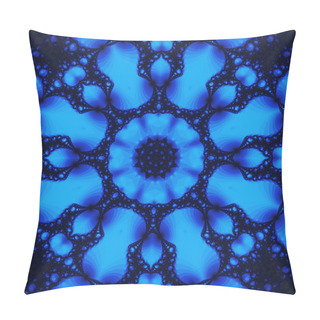 Personality  Dark Blue Stained Glass Effect Fractal Image Pillow Covers