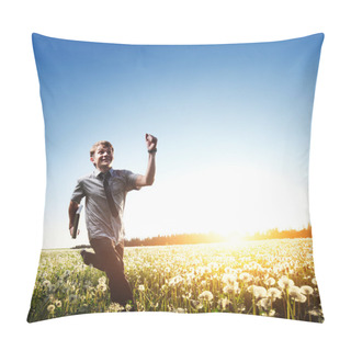 Personality  Man On Meadow Pillow Covers