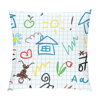 Personality  Baby School Seamless Pattern Pillow Covers
