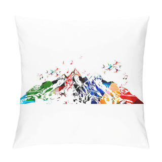Personality  Colorful Mountains Background Pillow Covers