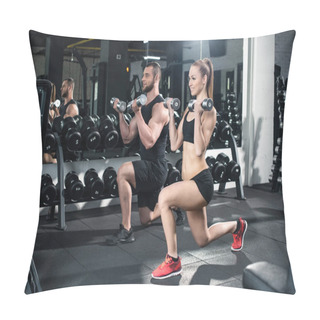 Personality  Couple Exercising With Dumbbells  Pillow Covers