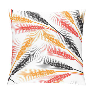 Personality  Seamless Pattern Of Ears Of Wheat. Three Colors: Red, Orange And Black.vector Illustration. EPS 10. Pillow Covers
