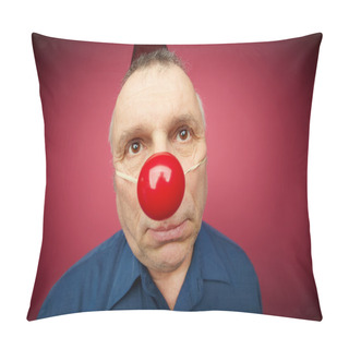 Personality  Unhappy Man With Red Nose Pillow Covers