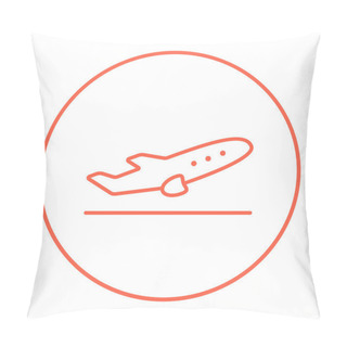 Personality  Plane Taking Off Line Icon. Pillow Covers
