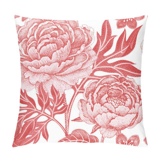 Personality  Seamless Pattern With Flowers Peonies. Pillow Covers