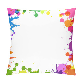 Personality  Frame With Color Blobs Pillow Covers
