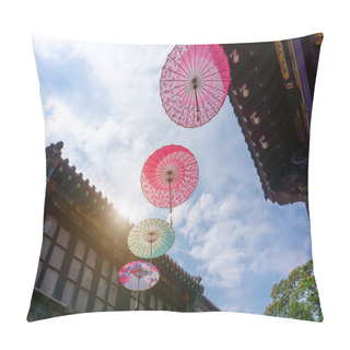 Personality  Streets And Umbrellas In Zhoucun Ancient Tow Pillow Covers
