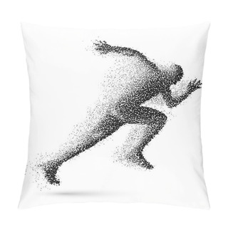 Personality  Running Man In The Form Of Black Particles Pillow Covers