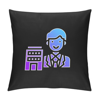 Personality  Agent Blue Gradient Vector Icon Pillow Covers