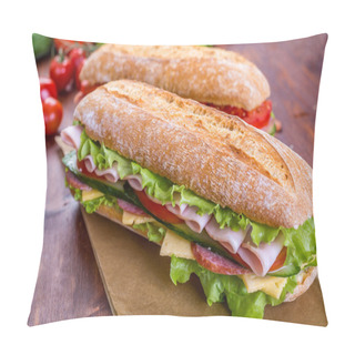 Personality  Long Baguette Sandwich With Lettuce Pillow Covers