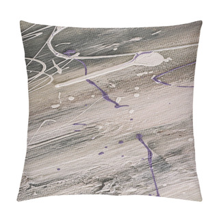 Personality  Abstract Grey Texture With Oil Acrylic Splatters Pillow Covers