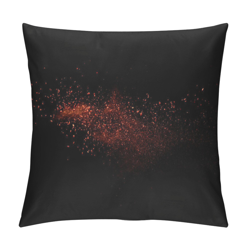 Personality  Red Colorful Holi Paint Explosion On Black Background Pillow Covers