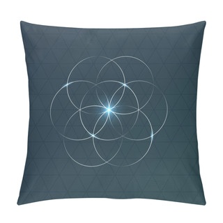 Personality  Abstract Geometrical Symbol On Dark Blue Background Pillow Covers