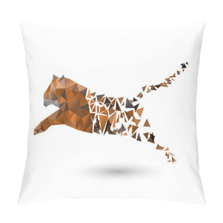 Personality  Leaping Tiger From Polygons Pillow Covers