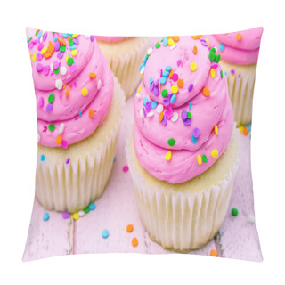 Personality  Birthday Cupcakes With Pink Frosting Pillow Covers