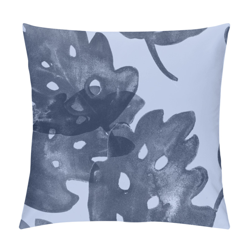 Personality  Cool Watercolor Monstera Leaves Seamless Tropical Pattern. Gray Scale Trendy Jungle Background. Hipster Retro Vintage Seamless Watercolor Tropical Monstera Leaves. Monochrome Bohemian Textile Pattern pillow covers