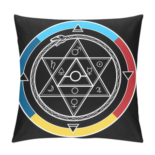 Personality  Alchemy Hexagon In A Circle Pillow Covers