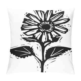 Personality  Woodcut Illustration Of Flower Pillow Covers