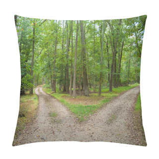 Personality  Two Paths Merge Into One In This Monmouth County New Jersey Landscape. Pillow Covers