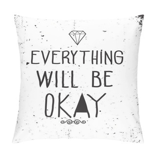 Personality  Vintage Simple Motivational Poster, Doodles, Grunge, Diamond, Sc Pillow Covers