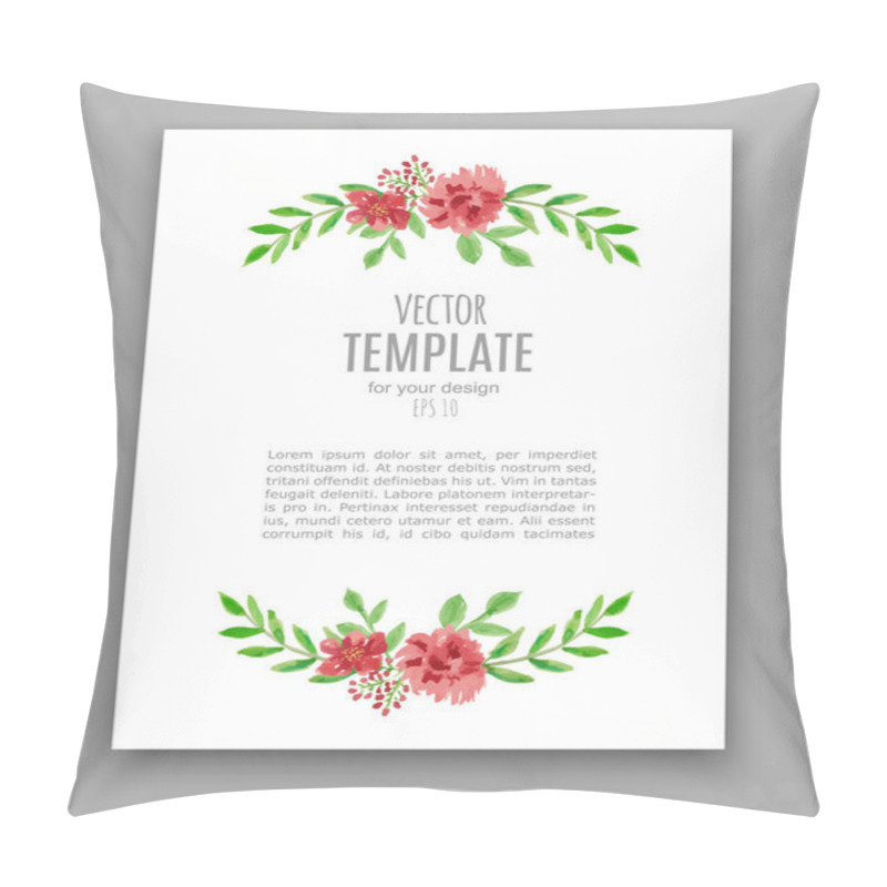Personality  Watercolor Wedding Invitation Design With Flower Pillow Covers