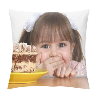 Personality  Child Girl With Cake Pillow Covers