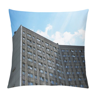 Personality  An Old, Sad, Socialism, Poor, Overwhelming Communist Block With A Blue Sky Pillow Covers