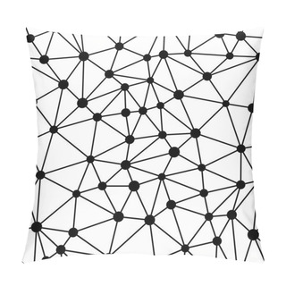 Personality  Seamless Vector Background From Cells, Triangles. Irregular Mosaic Backdrop. Pillow Covers