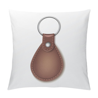 Personality  Blank Leather Round Keychain With Ring For Key Pillow Covers