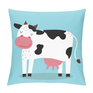 Personality  Cute Cartoon Cow Vector Illustration Pillow Covers