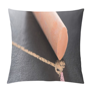 Personality  Orange Chalk On Black Surface With Connected Drawn Lines, Connection Concept Pillow Covers