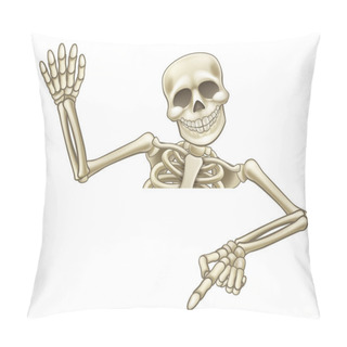 Personality  Pointing And Waving Cartoon Skeleton Pillow Covers