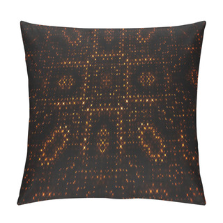 Personality  Illustration Of An Abstract Design Background With Kaleidoscope Digital Led Lights And Glowing Dots With Camera Rotation Effec Pillow Covers