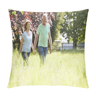 Personality  Senior Couple Walking In Countryside Pillow Covers