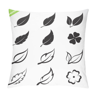Personality  Vector Leaves Icon Set  Pillow Covers