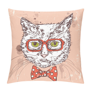 Personality  Hipster Cat Pillow Covers