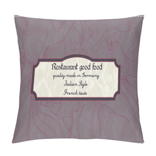 Personality  Restaurant Menu Design In A Retro Style Pillow Covers