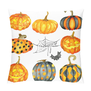 Personality  Watercolor Halloween Pumpkin Pillow Covers