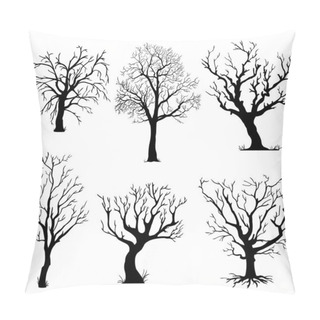 Personality  Vector Set Of Silhouettes Of Trees Pillow Covers