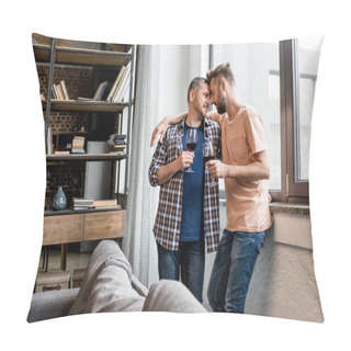 Personality  Casual Homosexual Couple Able To Kiss Pillow Covers