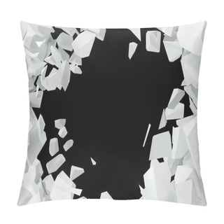 Personality  Cracked, Destruction Of A White Wall, Template For A Content. 3d Rendering Pillow Covers