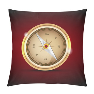 Personality  Vector Illustration Of A Compass. Pillow Covers