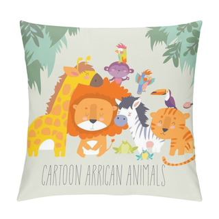 Personality  Happy Jungle Animals. Best Friends Pillow Covers