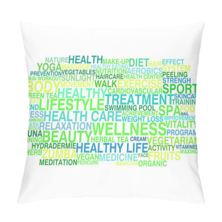 Personality  Healthy Lifestyle. Word Cloud Concept Pillow Covers