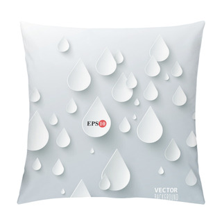 Personality  Rain Drops On A White Background Pillow Covers