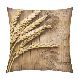 Personality  Wheat Ears On The Wood . Food Background Pillow Covers